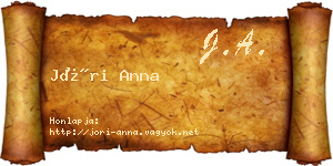 Jóri Anna névjegykártya